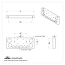 STAINLESS REAR CENTER PANEL WITH FOUR 4" ROUND LEDS AND SIX 2" ROUND LEDS RED