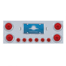 STAINLESS REAR CENTER PANEL WITH FOUR 4" ROUND LEDS AND SIX 2" ROUND LEDS RED