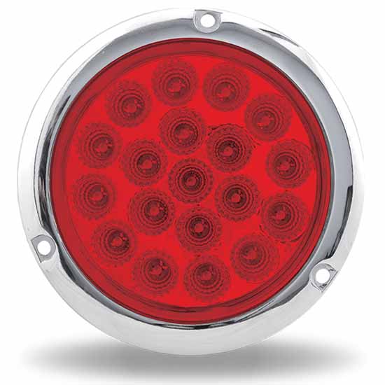 4" Round Stop, Tail, Turn, Flange Mount Red Led