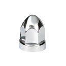 33MM X 2 3/4 CHROME PLASTIC BULLET NUT COVER W/ FLANGE - PUSH ON