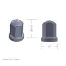 33MM X 2 7/16" CHROME PLASTIC NUT COVER W/ FLANGE - PUSH ON