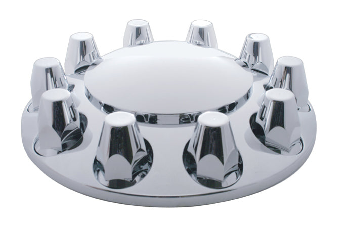 CHROME FRONT AXLE COVER W/ 33MM NUT COVERS - THREAD ON