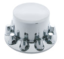 CHROME REAR AXLE COVER W/ 33MM NUT COVERS - THREAD ON