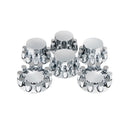 Dome Chrome Axle Cover Combo Kit With 33mm Cylinder Thread-On Nut Covers