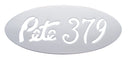 PETERBILT 379 CUT OUT OVAL EMBLEM - STAINLEES STEEL