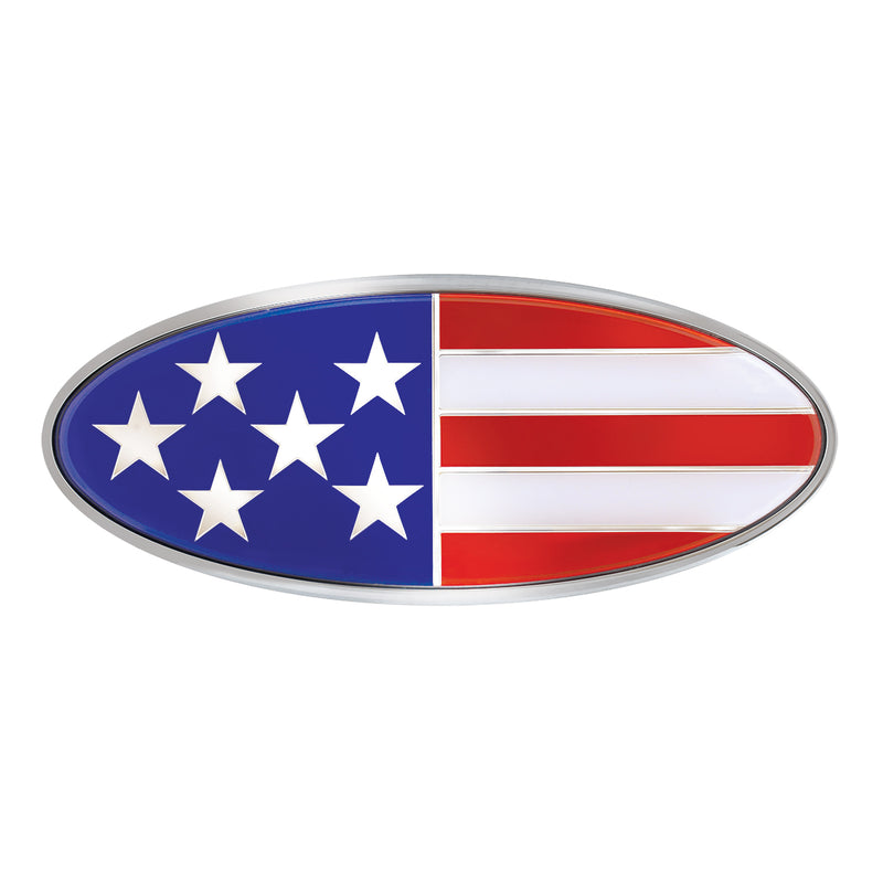 USA FLAG EMBLEM - CHROME DIE CAST