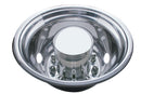 22.5" O.D. STAINLESS REAR WHEEL COVER - 2 VENT HOLE, HUB PILOTED - 10 LUG 33MM