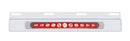 Stainless Top Mud Flap Plate w/ 11 LED 17" Light Bar & Bezel - Red LED/Red Lens
