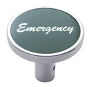 CHROME "EMERGENCY" KNOB LONG PIN STYLE - GREEN