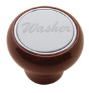 WASHER DASH KNOB - WOOD AND SILVER