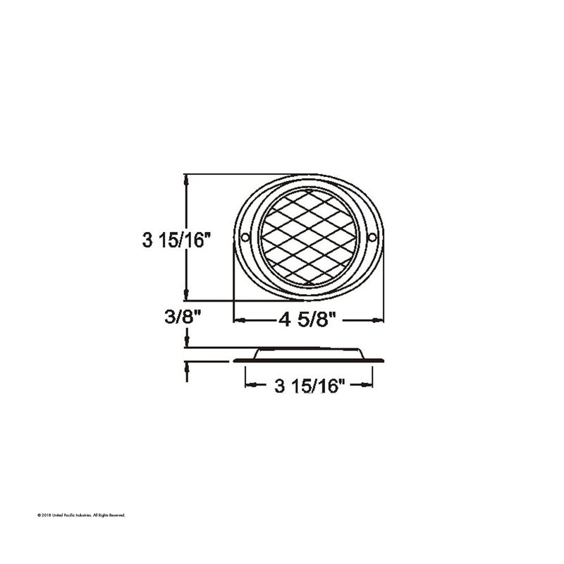 3 3/16" ROUND REFLECTOR W/ ALUMINUM MOUNT BASE - RED