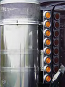 PETERBILT 13" FRONT AIR CLEANER LIGHT BRACKETS W/ 2" ROUND AMBER/CLEAR LEDS