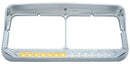 Sequential LED Rectangular Dual Headlight Bezel w/ Visor (Passenger) - Amber LED/Clear Lens