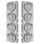 SS AIR CLEANER BRACKETS W/ 4 LIGHTS AMBER LED / CLEAR LENS & CHROME BEZELS