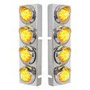 PETERBILT SS FRONT AIR CLEANER LIGHTS W/ 8 AMBER BEEHIVE LEDS/AMBER LENS