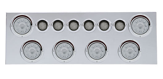 STAINLESS STEEL CENTER REAR PANEL W/ RED CLEAR LEDS & LIGHT BEZELS