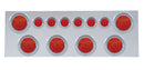 STAINLESS STEEL DELUZE REAR PANEL WITH SIX 4", 7 LED LIGHT AND SIX 2' REFLECTOR LIGHTS RED/RED