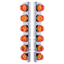 Front Air Cleaner Bracket w/ 12 Dark Amber LED Watermelons for Peterbilt