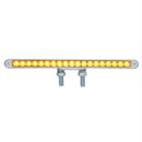 19 LED 12" Reflector Double Face Light Bar - Amber & Red LED/Clear Lens