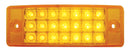 21 LED REFLECTOR RECTANGULAR CLEARANCE / MARKER LIGHT - AMBER LED / AMBER LENS