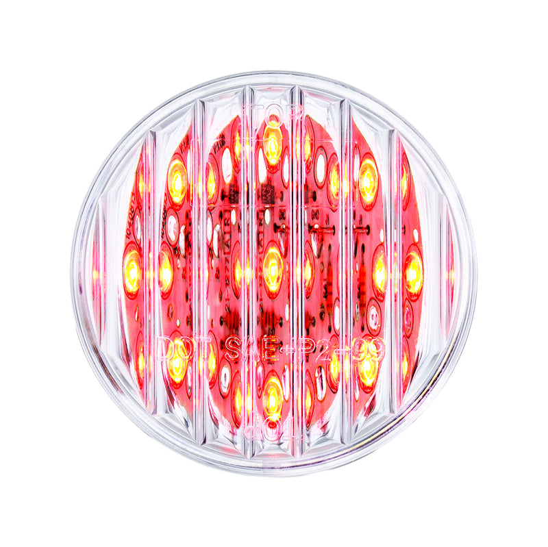 9 LED 2" CLEARANCE / MARKER LIGHT - RED LED / CLEAR LENS