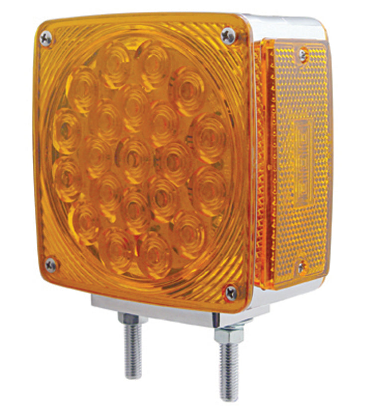 45 LED Double Stud Double Face Turn Signal Light - Amber LED/Amber Lens