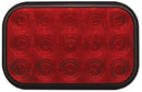 15 LED Rectangular Stop, Turn & Tail Light - Red LED/Red Lens