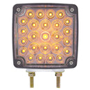 25 AMBER/RED LED DOUBLE FACE SQ. LIGHT. 2 STUD-MOUNT CR. HOUSING, CLEAR LENS - PASSENGER SIDE