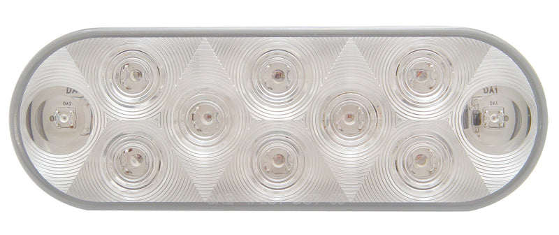 10 LED OVAL STOP, TAIL, TURN LIGHT RED LED / CLEAR LENS