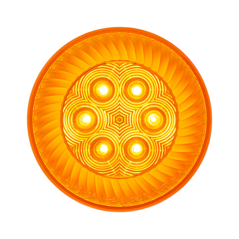16 LED 4" Round Turbine Light (Turn Signal) - Amber LED/Amber Lens