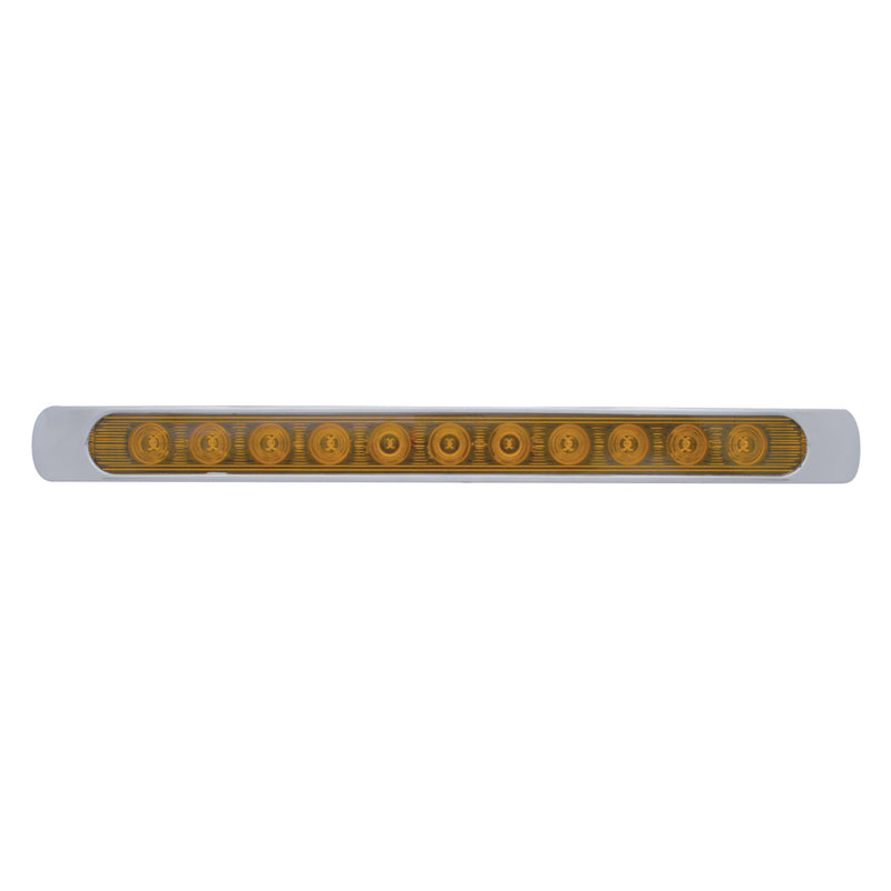 11 LED 17" P/T/C Light Bar w/ Chrome Bezel - Amber LED/Amber Lens