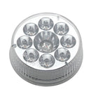 9 LED 2.5" REFLECTOR CLEARANCE/MARKER LIGHT RED LED/CLEAR LENS
