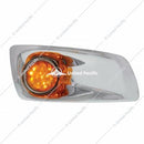 KENWORTH T660 FRONT BUMPER LIGHT BEZEL W/ 17 LED WATERMELON LIGHT - AMBER LED / AMBER LENS - PASSENGER SIDE