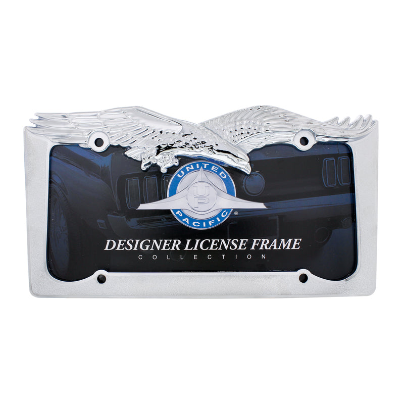 CHROME FLYING EAGLE LICENSE PLATE FRAME