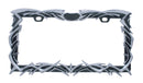 CHROME TRIBAL FLAME LICENSE PLATE FRAME