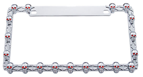 CHROME SKULL LICENSE PLATE FRAME