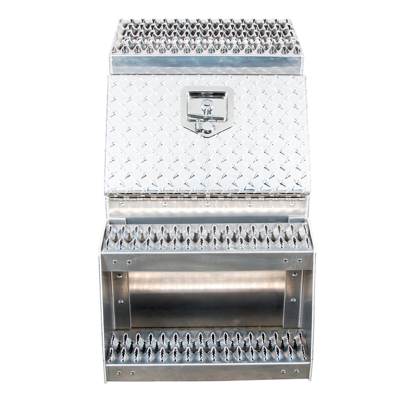 18" DIAMOND PLATE ALUMINUM STEP SADDLE BOX