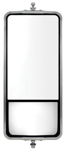 7" X 16" STAINLESS WEST COAST MIRROR W/ CONVEX LOWER MIRROR - NON-HEATED