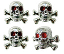 CHROME SKULL VALVE CAPS (4 PACK)
