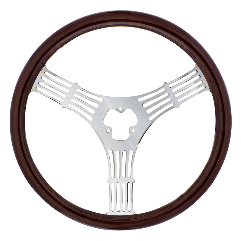18" Banjo 3-Spoke Wood Steering Wheel