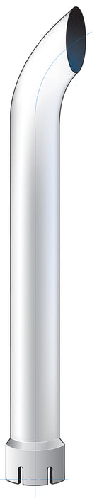 CURVED CHROME STACK 6" DIA WITH EXPANDED / SLOTTED BOTTOM - 108" TALL