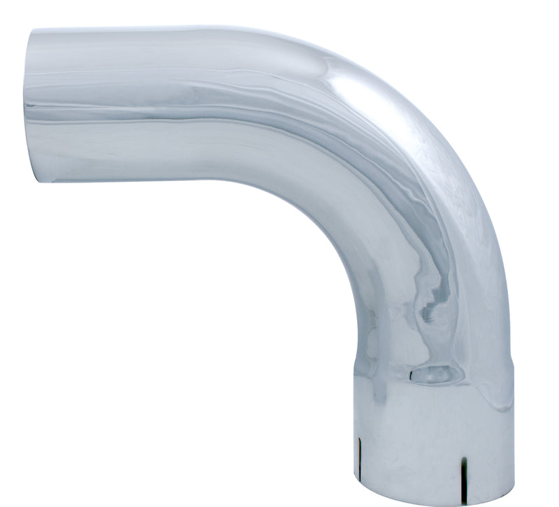 Chrome 90 Degree Exhaust Expanded Elbow, 5" I.D. To 5" O.D. - 18" X 18"
