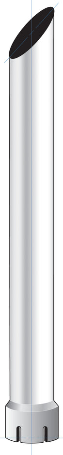 Chrome 6" Mitered Expanded/Slotted Bottom Exhaust 108" Tall