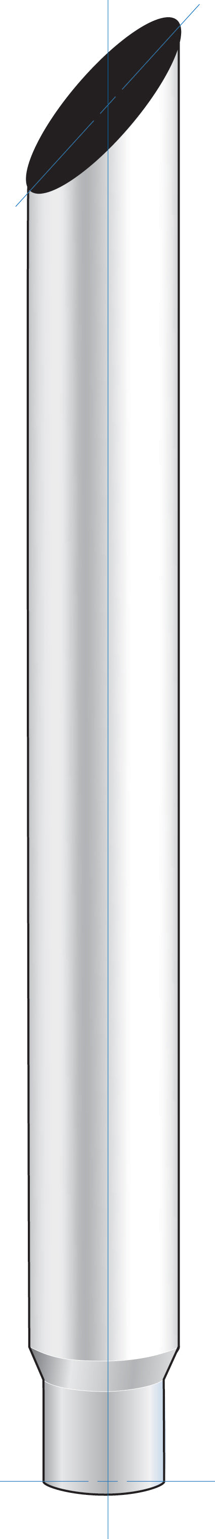 CHROME MITERED STACK 6 IN. TO 5 IN DIA - 96" TALL