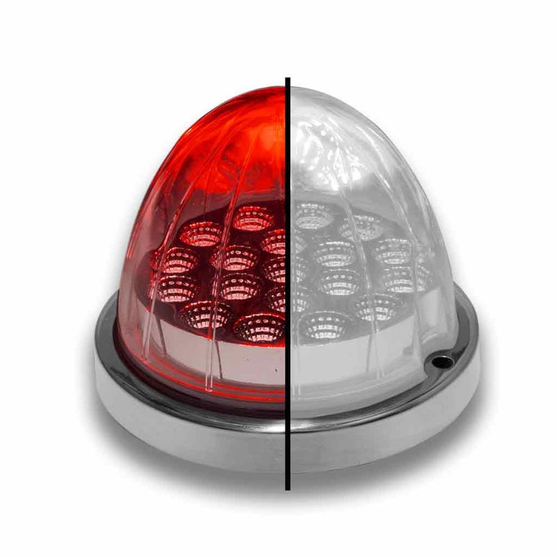 Dual Revolution Watermelon LED Clear Lens Red to White LED